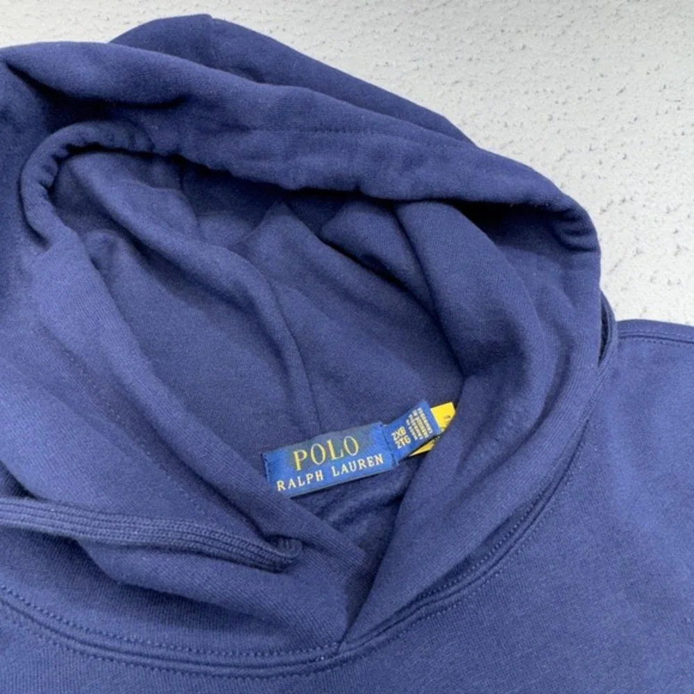 Polo Ralph Lauren Hoodie Mens‎ Big 2X Blue Triple Pony Graphic Trifecta Pockets
